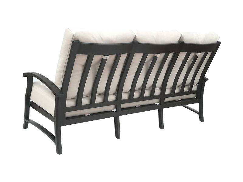 Lodge na may edad na tanso na aluminyo na may cushions patio sofa