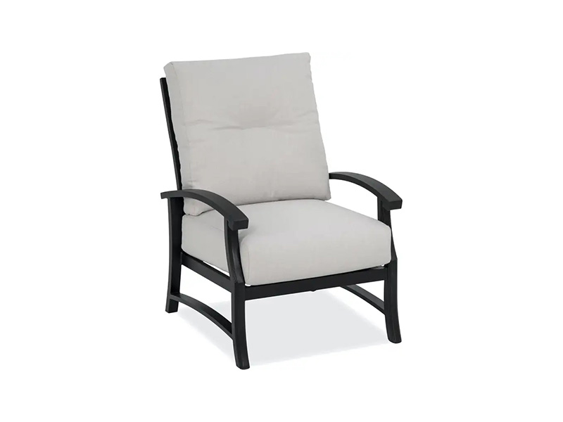 Lodge na may edad na tanso na aluminyo na may cushions patio club chair