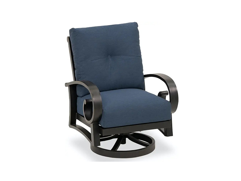 Solstice na may edad na tanso na aluminyo na may cushions patio swivel club chair