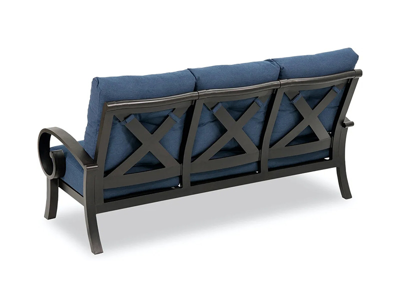 Solstice na may edad na tanso na aluminyo na may cushions patio sofa