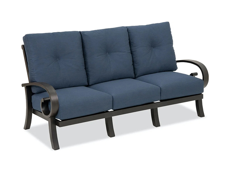 Solstice na may edad na tanso na aluminyo na may cushions patio sofa