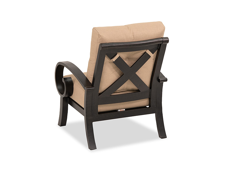 Solstice na may edad na tanso na aluminyo na may cushions patio club chair