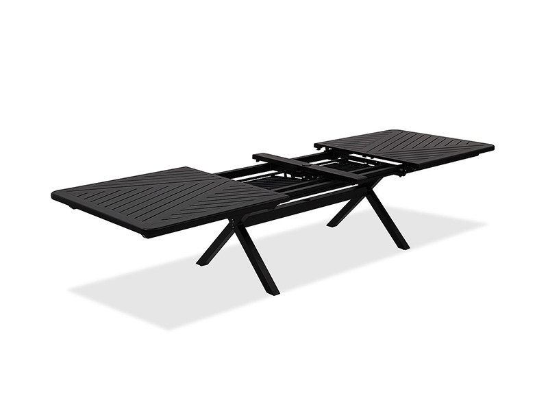 Solstice na may edad na tanso na aluminyo patio 84-130 x 44 in. Extension ng mesa sa kainan