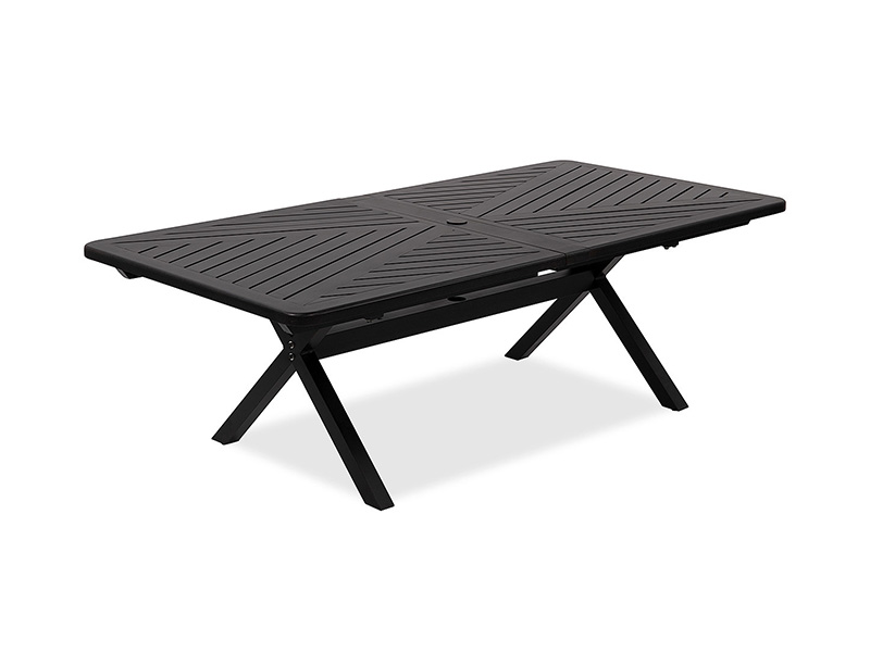 Solstice na may edad na tanso na aluminyo patio 84-130 x 44 in. Extension ng mesa sa kainan