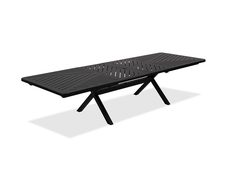 Solstice na may edad na tanso na aluminyo patio 84-130 x 44 in. Extension ng mesa sa kainan