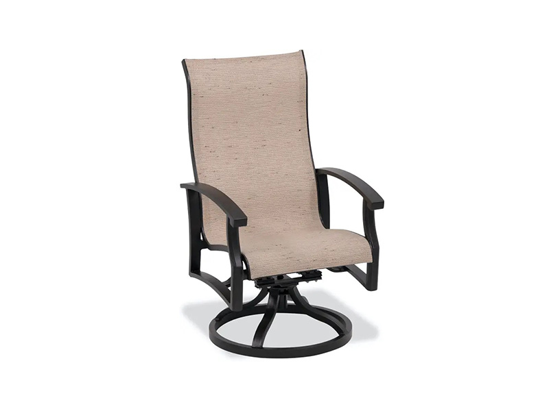 Handcrafted na may edad na tanso na aluminyo sling dining chair