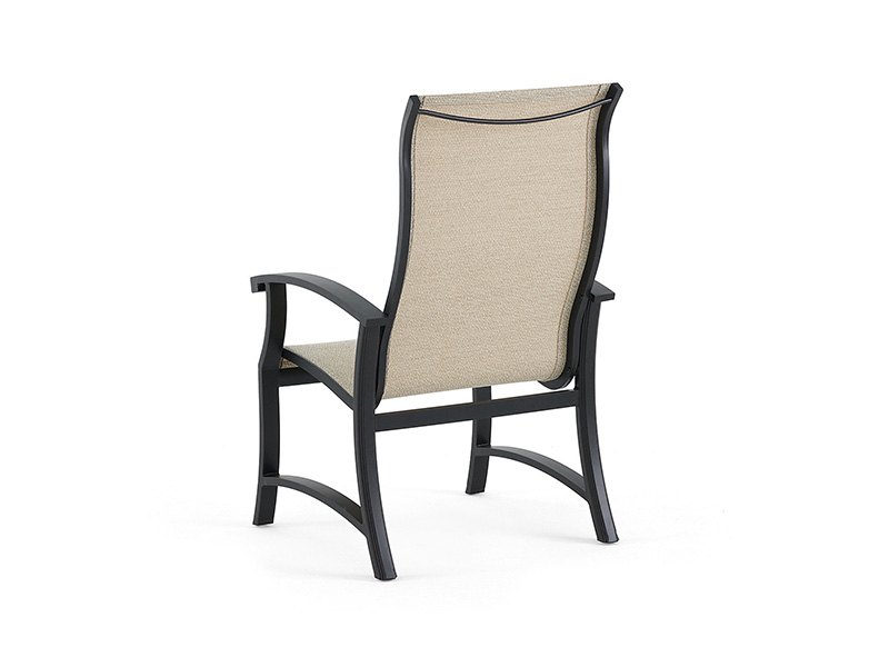 Lodge na may edad na tanso na aluminyo na may sling dining chair